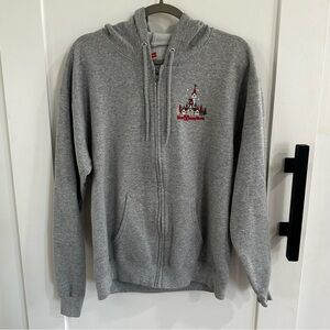 Disney Parks 2019 Holiday "We Bring the Merry" Gray Zip Up Hoodie - Medium